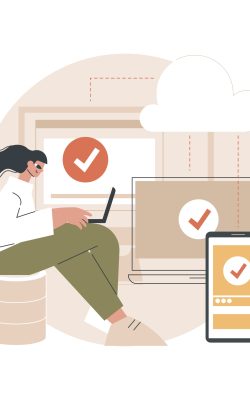 SaaS technology abstract concept vector illustration. Software as a service, cloud computing, application service, customer access, software licensing, subscription, pricing abstract metaphor.